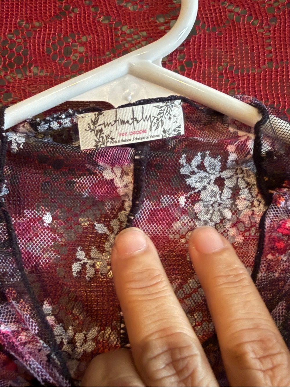 NWT Intimately Free People Sheer Floral Mesh Lace Long Sleeve Top Whimsigoth S - Picture 2 of 4